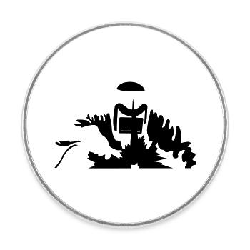 welder - Round  fridge magnet - white - Front