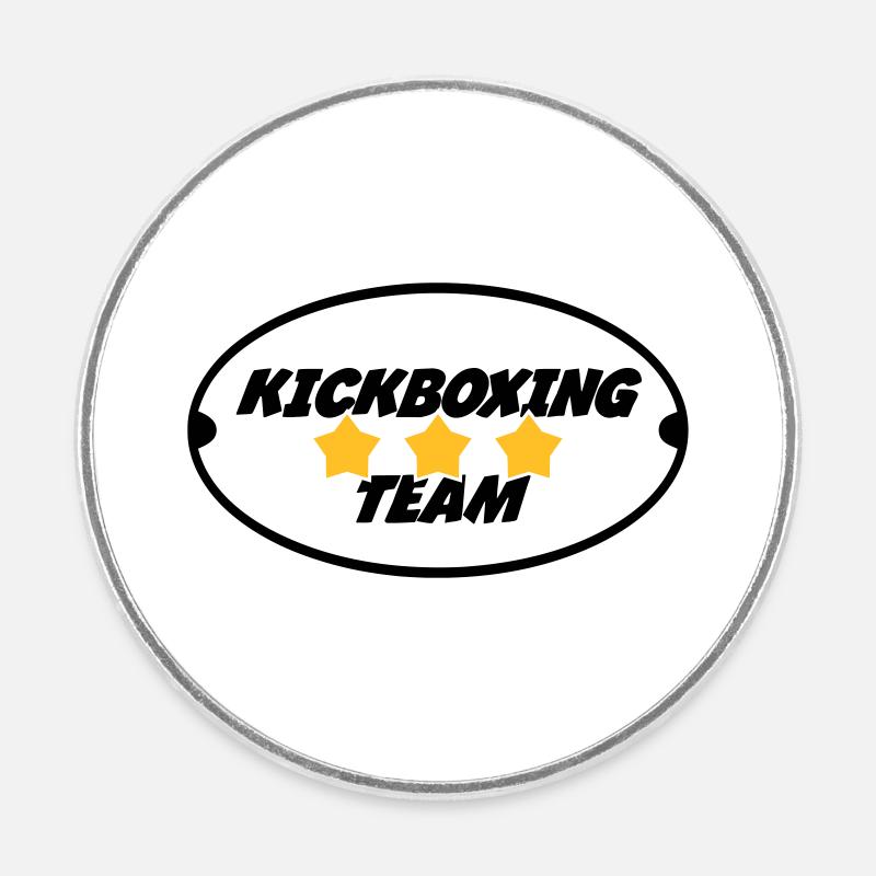 Kickboxen / Kickboxing / Kickboxer / Kick Boxing - Runder Kühlschrankmagnet - Weiß
