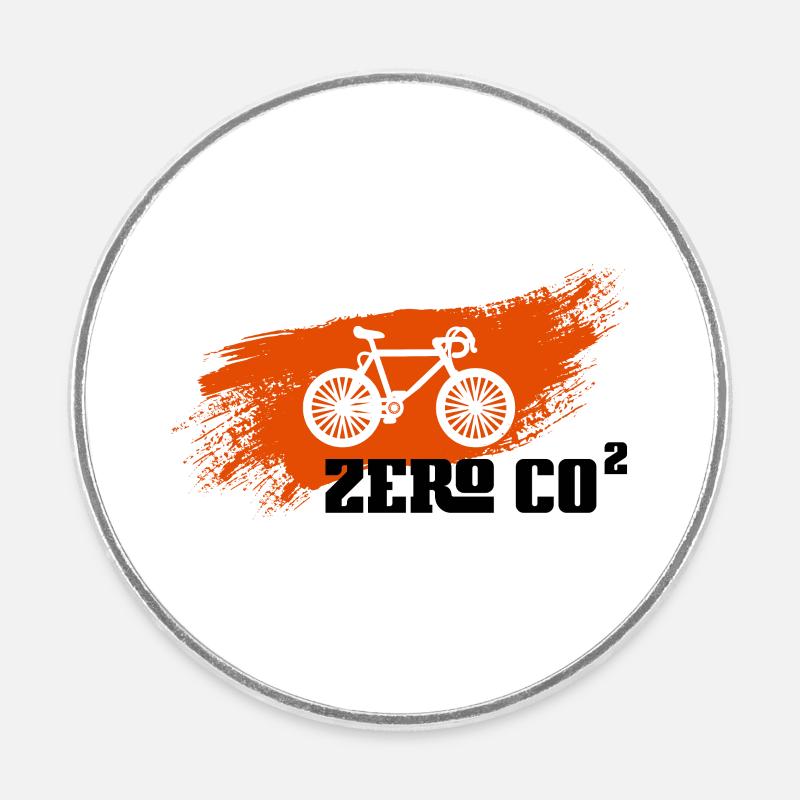 Zero CO2 - Round  fridge magnet - white