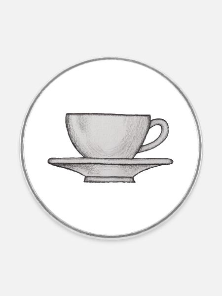 Tasse - Runder Kühlschrankmagnet - Weiß