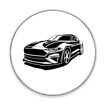 GT 500 - Round  fridge magnet - white - Front