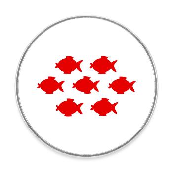 T-shirt poisson, T-shirt poisson, pêche au poisson - Magnet rond - blanc - Devant
