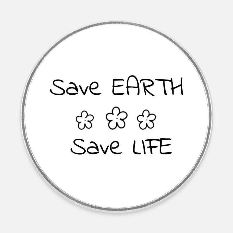 Planet - Round fridge magnet - white