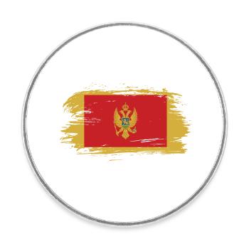Montenegro Vintage Flagge - Runder Kühlschrankmagnet - Weiß - Vorne
