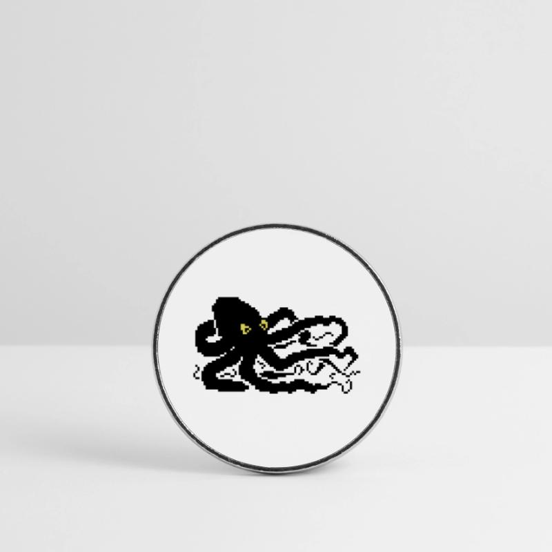 Pieuvre pixel 8 bits Magnet rond