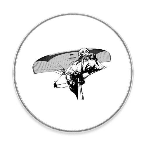 Flying paragliding tandem experiencing freedom - Round  fridge magnet