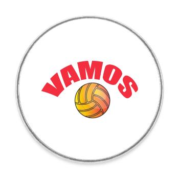 Vamos - Round  fridge magnet - white - Front