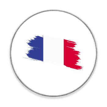 France - Magnet rond - blanc - Devant