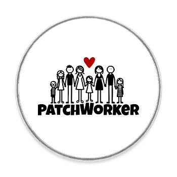 Patchworker2 - Runder Kühlschrankmagnet - Weiß - Vorne