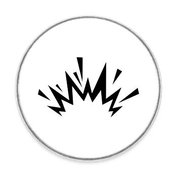 Comic Explosion - Round  fridge magnet - white - Front