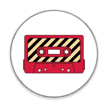 Kassette Retro Mixtape – Musik Kult Motiv - Runder Kühlschrankmagnet - Weiß - Vorne