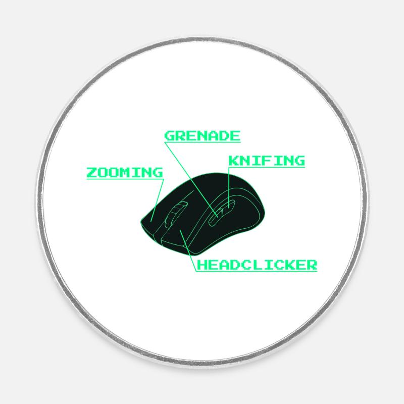 Headclicker Gaming Blueprint Neon Design - Round  fridge magnet - white