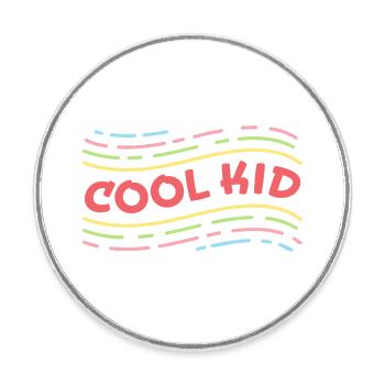 Cool Kid - positive bunte Affirmation für Kinder - Runder Kühlschrankmagnet - Weiß - Vorne