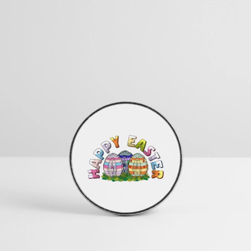 Happy Easter Brick Builder Easter Eggs Bricks Round  fridge magnet