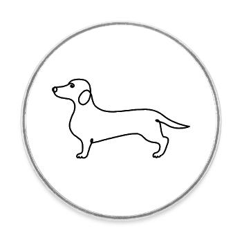 Minimalismus Dackel moderne Illustration - Runder Kühlschrankmagnet - Weiß - Vorne