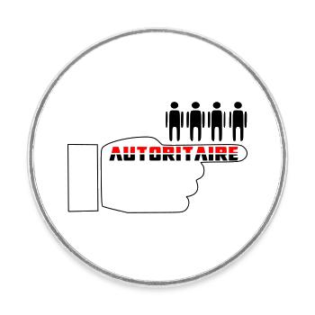 Authoritarian fist - Round  fridge magnet - white - Front