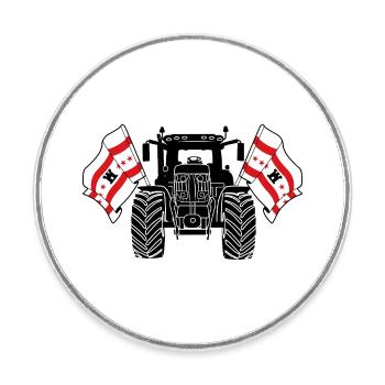 Drenthe_Tractor_Pride - Runder Kühlschrankmagnet - Weiß - Vorne