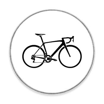 Rennrad - Runder Kühlschrankmagnet - Weiß - Vorne