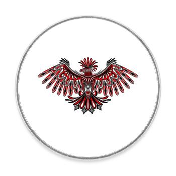 Eagle Haida Tribal Totem Design - Runder Kühlschrankmagnet - Weiß - Vorne