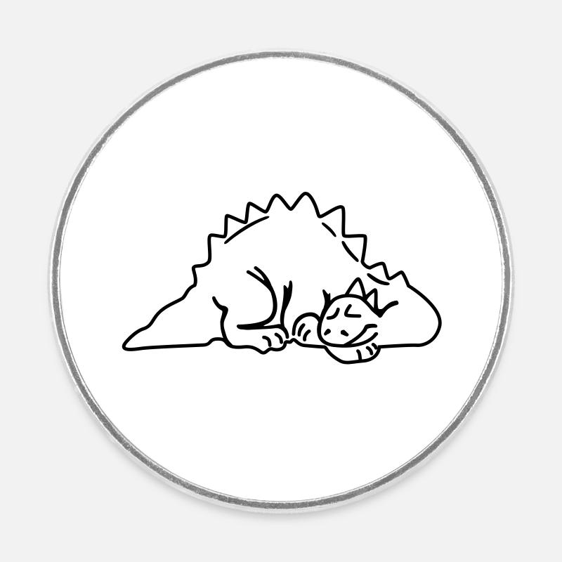 Dinosaurier - Magnet rond - blanc