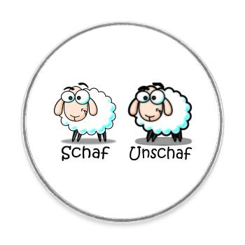 Schaf - Runder Kühlschrankmagnet - Weiß - Vorne