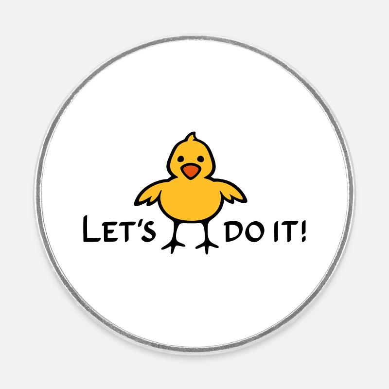 Let's do it! - Round fridge magnet - white