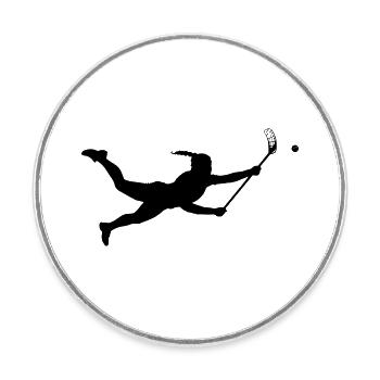 Floorball Girl Graphiques Vectoriels - Magnet rond - blanc - Devant