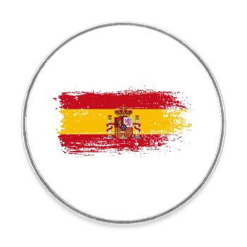 Spanish Flag Crest Splash - Round  fridge magnet - white - Front