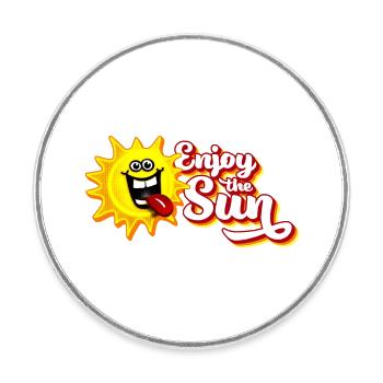 Enjoy the sun / Summer feeling / Retro-Look - Runder Kühlschrankmagnet - Weiß - Vorne
