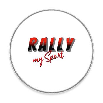 Rallye my Sport noir rouge - Magnet rond - blanc - Devant