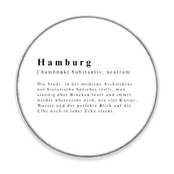 Hamburg Definition - Round  fridge magnet - white - Front