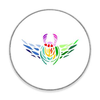 Pride Skarabäus – Vielfalt und Transformation - Runder Kühlschrankmagnet - Weiß - Vorne
