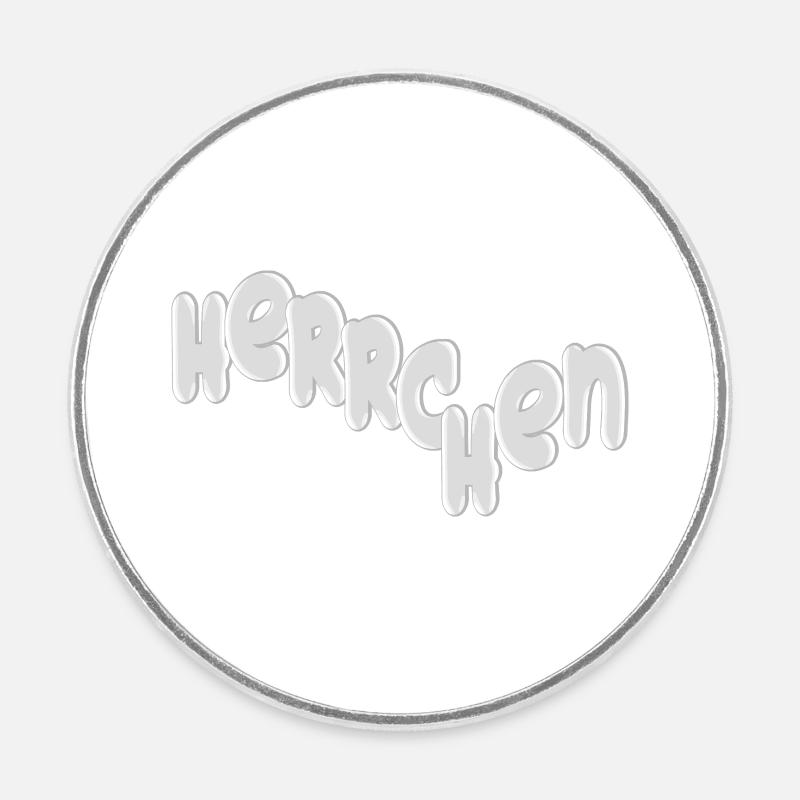 Lettrage maître 3D - Magnet rond - blanc