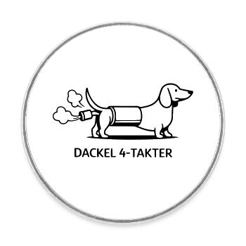 dackel viertakter gassi - Runder Kühlschrankmagnet - Weiß - Vorne