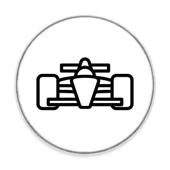 Race Car - Round  fridge magnet - white - Front