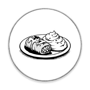 Wrap de chou Golubzi avec purée de pommes de terre - Magnet rond - blanc - Devant