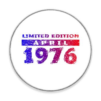 50. Geburtstag Limited Edition 04/1976 - Runder Kühlschrankmagnet - Weiß - Vorne