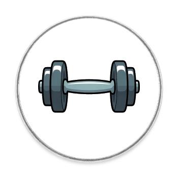 Dumbbell Comic - Round  fridge magnet - white - Front