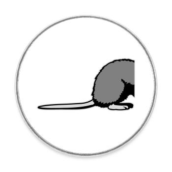 Ratte Rückseite Halb Lustig Schwanz Nagetier Tier - Runder Kühlschrankmagnet - Weiß - Vorne