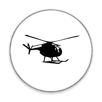 Hubschrauber - Runder Kühlschrankmagnet - Weiß - Vorne