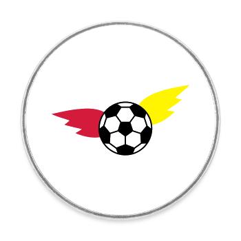 Soccer Flying Ball Flag Championship - Round  fridge magnet - white - Front