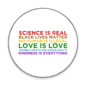 science is real black lives matter - Round  fridge magnet - white - Front