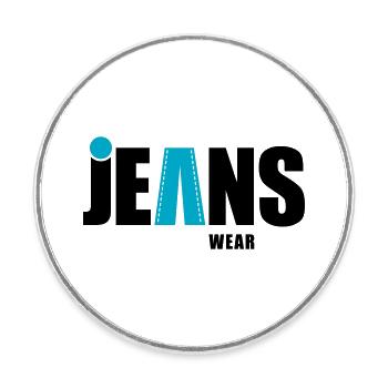 jeans wear mit punkt - Runder Kühlschrankmagnet - Weiß - Vorne