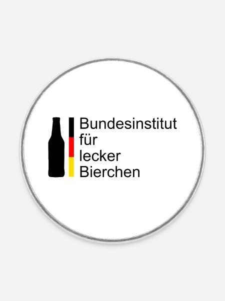 Bundesinstitut für Lecker Bierchen - Runder Kühlschrankmagnet - Weiß