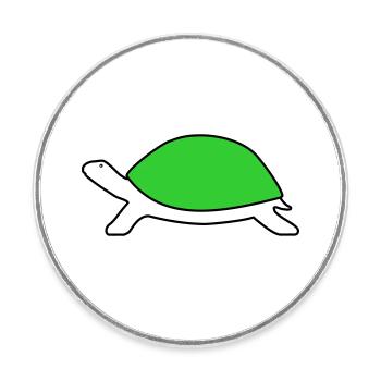 Schildkröte - Runder Kühlschrankmagnet - Weiß - Vorne