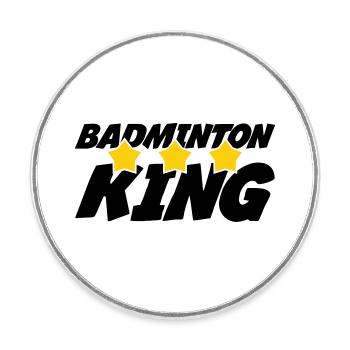 The King of Badminton - Round  fridge magnet - white - Front