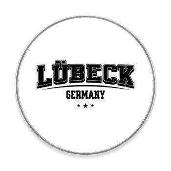Lübeck Germany Schriftzug - Runder Kühlschrankmagnet - Weiß - Vorne