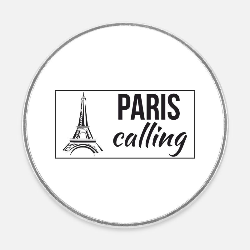 Paris Calling - Round fridge magnet - white