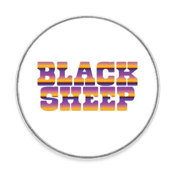 black sheep - Round  fridge magnet - white - Front