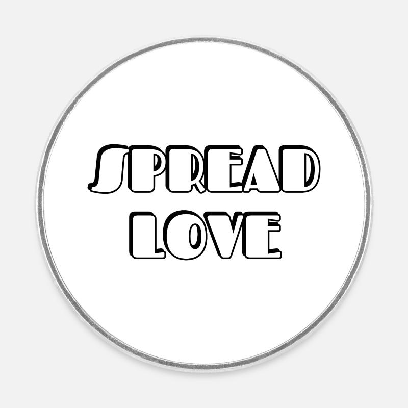Spread Love Bold Typographic Design - Round  fridge magnet - white